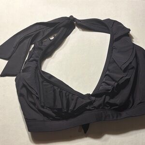 Kenneth Cole Reaction Large Bust Black Bikini Halter Swimsuit Top